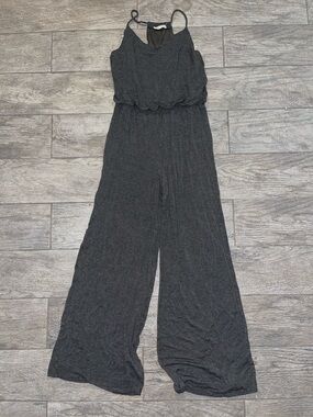 Rolla Coster Charcoal Gray Wide-Leg Jumpsuit with Spaghetti Straps